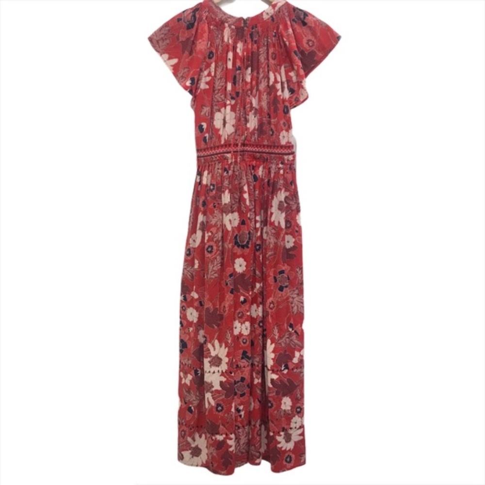 Ulla Johnson Lottie Floral Midi Dress Scarlet Red - Picture 6 of 12